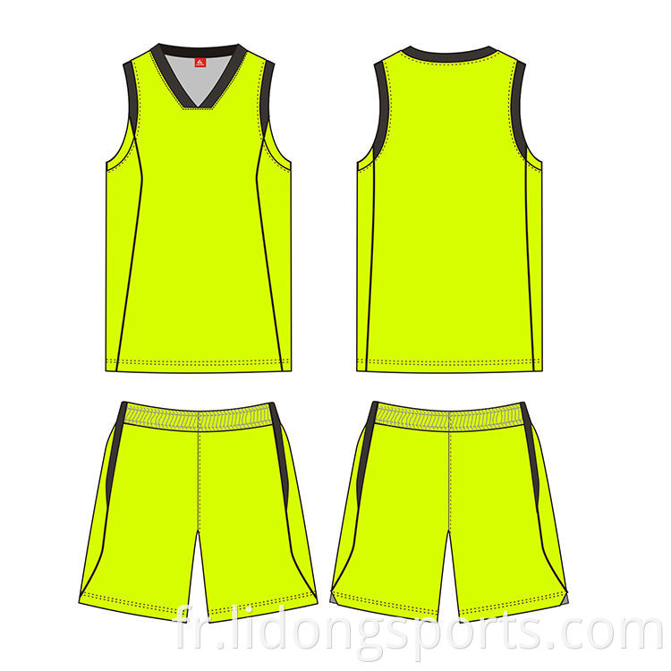 Basketball Jersey Uniform Design Couleur Blue Reversible Basketball Uniform Set Basketball Uniform Set